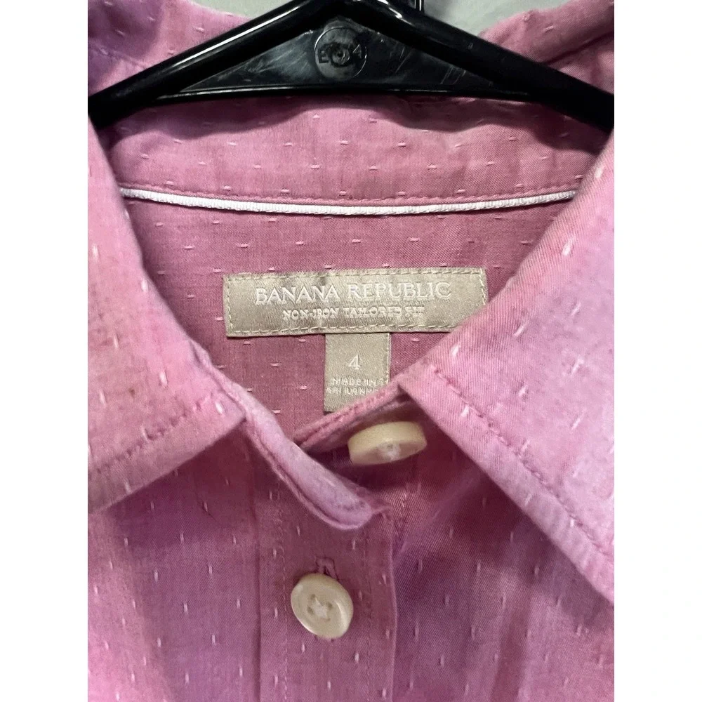 Banana Republic Women's Button Up Blouse Size 4 Summer Pink - Picture 4 of 6